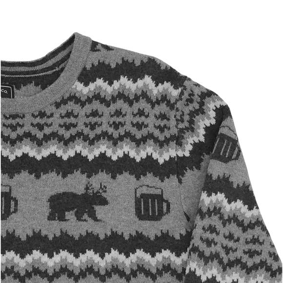 GH Bass Sweater Mens Small Crewneck Pullover Moose Beer Mug Wool Blend Novelty - Picture 3 of 11